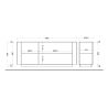 Buffet 180 cm MARIUS avec 3 portes en décor chêne clair
