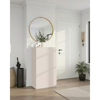 Armoire a chaussures 2 portes HOLDEN en cachemire/mercure - hauteur 114 cm