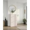 Armoire a chaussures 2 portes HOLDEN en cachemire/mercure - hauteur 114 cm