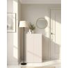 Armoire a chaussures 2 portes HOLDEN en cachemire/mercure - hauteur 114 cm