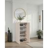 Armoire a chaussures 2 portes HOLDEN en cachemire/mercure - hauteur 114 cm