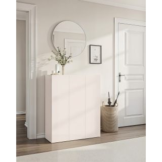 Armoire a chaussures 3 portes HOLDEN en cachemire/mercure - hauteur 114 cm
