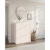 Armoire a chaussures 3 portes HOLDEN en cachemire/mercure - hauteur 114 cm