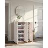 Armoire a chaussures 3 portes HOLDEN en cachemire/mercure - hauteur 114 cm