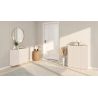 Armoire a chaussures 3 portes HOLDEN en cachemire/mercure - hauteur 114 cm