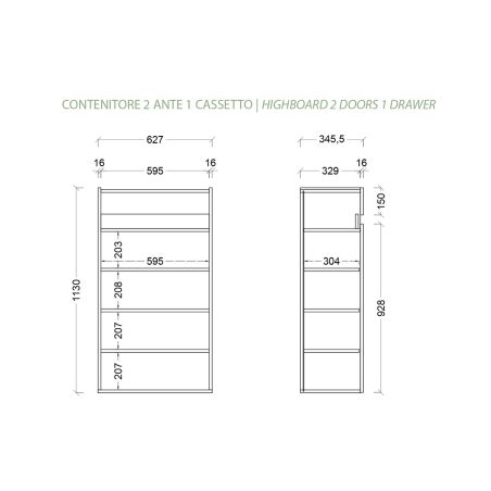 Armoire a chaussures HOLDEN avec 2 portes/1 tiroir en blanc/chêne Lindberg - hauteur 114 cm