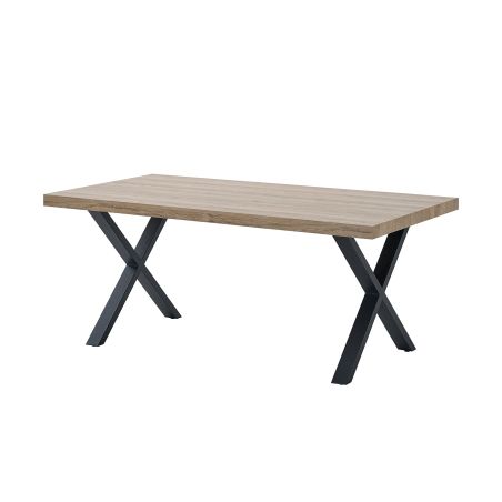 Salle à manger complète GREGORY avec table 190 cm et vitrine avec led