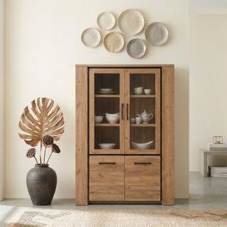 Vitrine ANTONIO de style moderne en décor chêne français