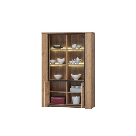 Vitrine ANTONIO de style moderne en décor chêne français
