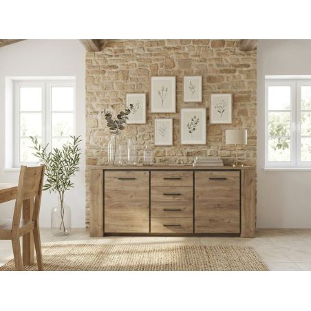 Buffet ANTONIO de style moderne en décor chêne français