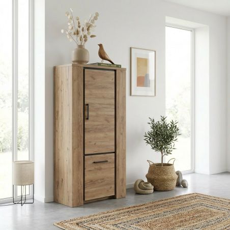 Colonne de rangement 85 cm ANTONIO en décor chêne français