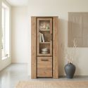 Colonne vitrée 85 cm ANTONIO en décor chêne français