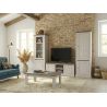 Meuble TV 157 cm CALINE avec 2 portes et 2 niches en décor bicolore