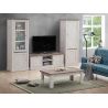 Table basse 120 cm CALINEen décor bicolore chêne blanc et chêne d'automne