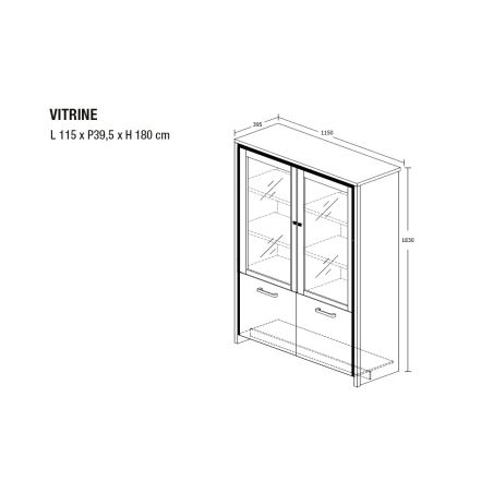 Vitrine 115 cm CELIA de style contemporain