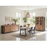 Buffet 3 portes et 4 tiroirs SORELLA en décor chêne industriel combiné à du noir mat