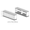 Buffet 221 cm ELIOTT de style industriel avec 2 portes coulissantes