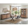 Buffet 221 cm ELIOTT de style industriel avec 2 portes coulissantes