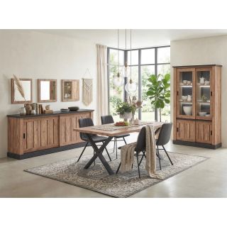 Salle à manger complète ELIOTT de style industriel avec table 190 cm