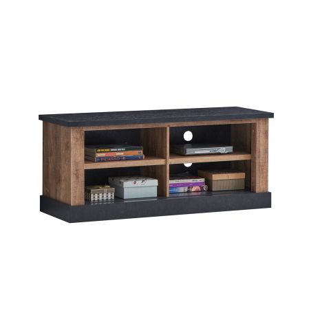 Meuble TV ELIOTT de style industriel avec 1 porte coulissante et 2 niches