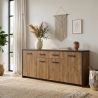 Buffet 210 cm DIEGO de style industriel avec 4 portes et 1 tiroir