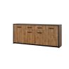 Buffet 210 cm DIEGO de style industriel avec 4 portes et 1 tiroir