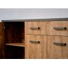 Buffet 210 cm DIEGO de style industriel avec 4 portes et 1 tiroir