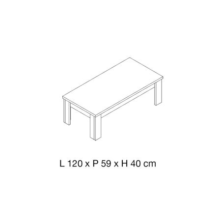 Table basse 120 cm DIEGO de style industriel