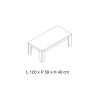 Table basse 120 cm DIEGO de style industriel