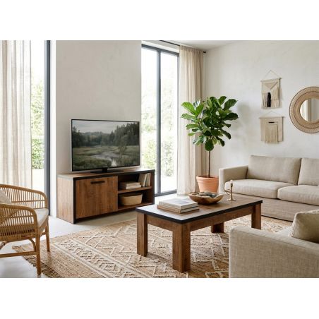 Table basse 120 cm DIEGO de style industriel