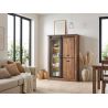 Vitrine NOAH de style industriel avec 3 portes et éclairage LED inclus