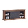Buffet 221 cm NOAH de style industriel avec 2 portes et 6 tiroirs