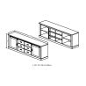 Buffet 221 cm NOAH de style industriel avec 2 portes et 6 tiroirs