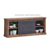 Buffet 221 cm NOAH de style industriel avec 2 portes et 6 tiroirs