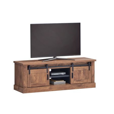 Meuble TV NOAH de style industriel avec 2 portes et 2 niches