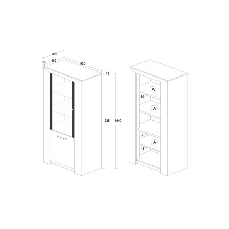 Colonne vitrée 82 cm DESIR