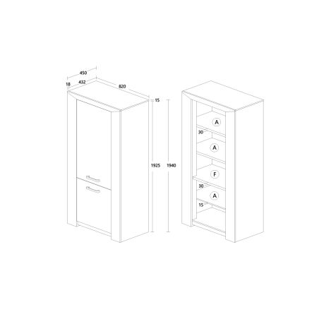 Colonne de rangement contemporaine 82 cm DESIR