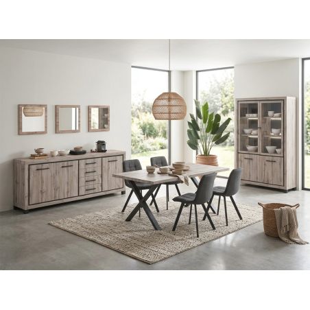 Buffet 225 cm CONSTANCE en décor chêne canada