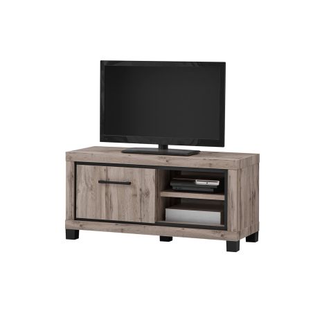 Meuble TV 120 cm CONSTANCE avec 1 porte et 2 niches
