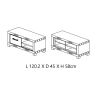 Meuble TV 120 cm CONSTANCE avec 1 porte et 2 niches