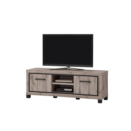 Meuble TV 160 cm CONSTANCE avec 2 portes et 2 niches