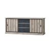 Buffet 225 cm CLEMENCE en décor chêne canada avec accents gris foncé