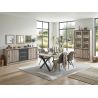 Buffet 225 cm CLEMENCE en décor chêne canada avec accents gris foncé