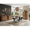 Bar KAMINO de style industriel avec 3 portes et 2 tiroirs et éclairage LED inclus
