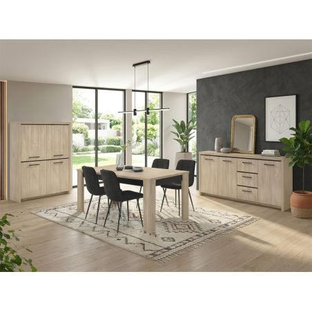Buffet haut THEMIS en décor chêne ivoire