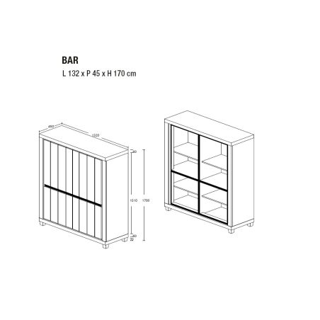 Bar contemporain 132 cm MAGIKA