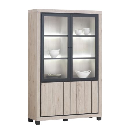 Vitrine contemporaine 132 cm MAGIKA avec 4 portes