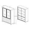 Vitrine contemporaine 132 cm MAGIKA avec 4 portes