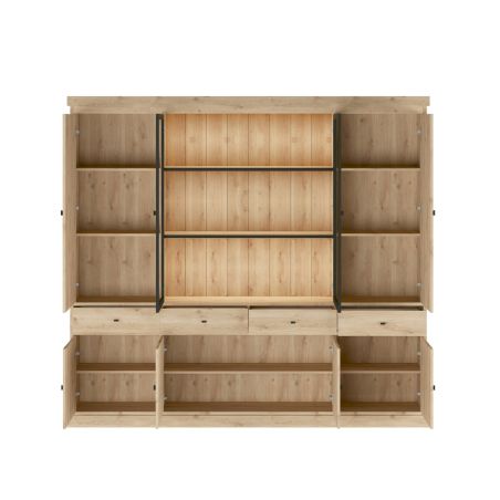 Vaisselier GABRIEL LIGHT avec 6 portes pleines, 2 portes vitrées et 4 tiroirs