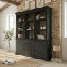 Vaisselier 3 portes vitrées GABRIEL DARK en décor chêne noir